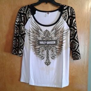 Women's Harley-Davidson 3/4 Sleeve Top Size L